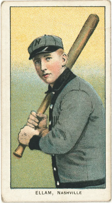 Front of Roy Ellam card, 1909 T206 White Borders, catalog no. 1681