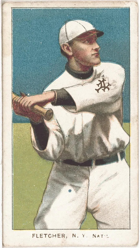 Front of Art Fletcher card, 1909 T206 White Borders, catalog no. 1802