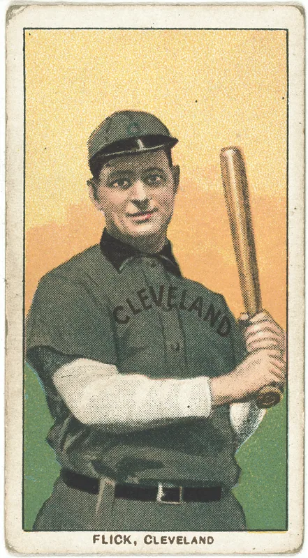Front of Elmer Flick card, 1909 T206 White Borders, catalog no. 1815
