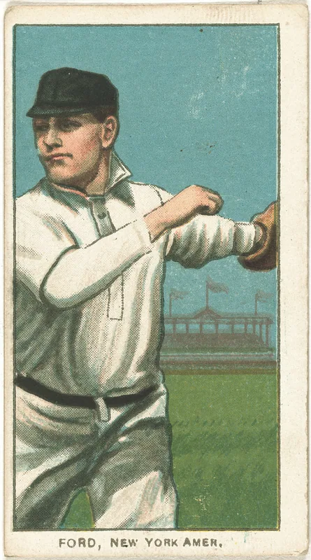 Front of Russ Ford card, 1909 T206 White Borders, catalog no. 1823