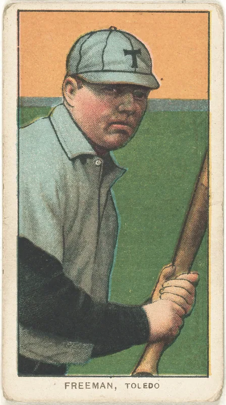 Front of Jerry Freeman card, 1909 T206 White Borders, catalog no. 1840