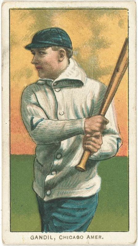 Front of Chick Gandil card, 1909 T206 White Borders, catalog no. 1879