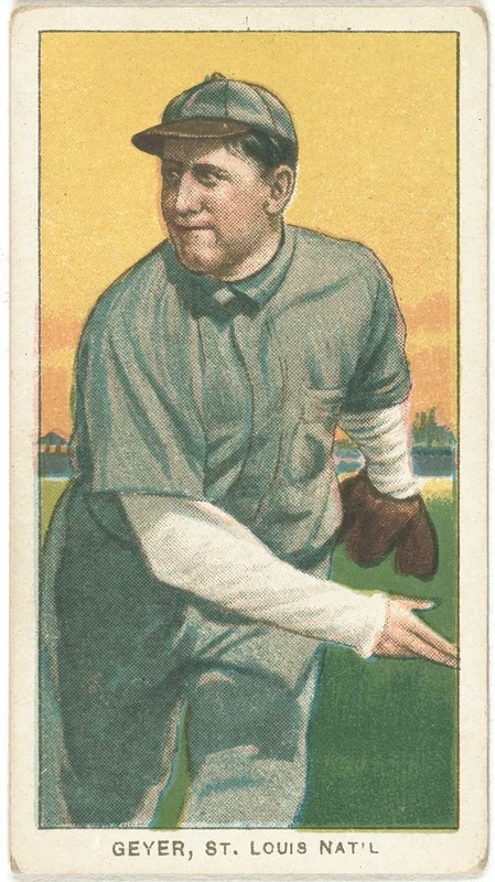Front of Rube Geyer card, 1909 T206 White Borders, catalog no. 1919