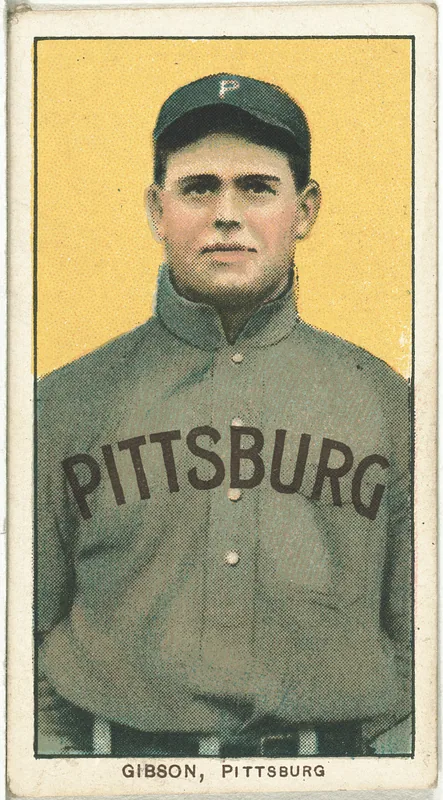 Front of George Gibson card, 1909 T206 White Borders, catalog no. 1923
