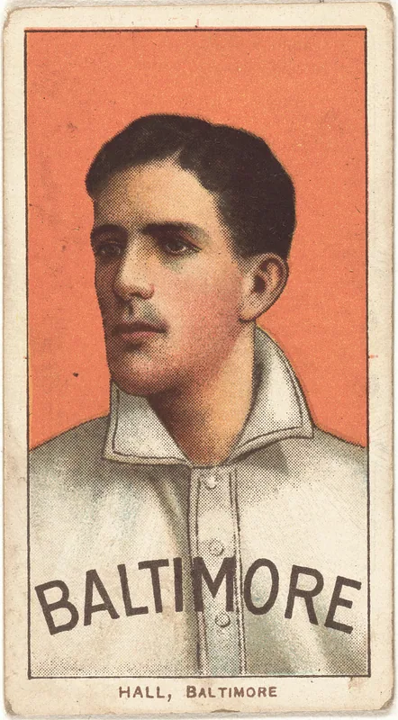 Front of Bob Hall card, 1909 T206 White Borders, catalog no. 2045