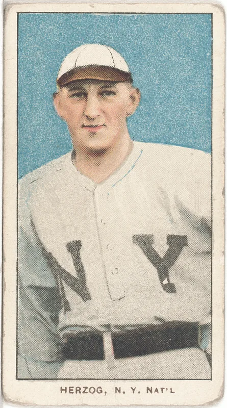 Front of Buck Herzog card, 1909 T206 White Borders, catalog no. 2125