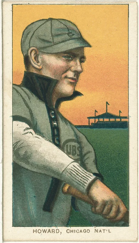 Front of Del Howard card, 1909 T206 White Borders, catalog no. 2214