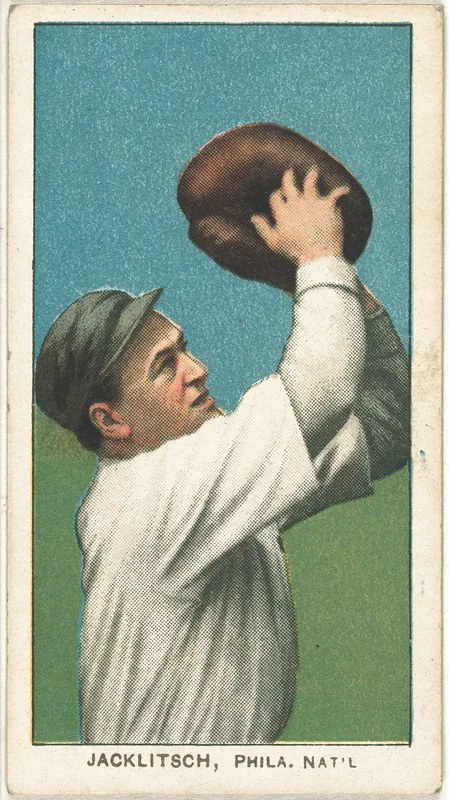 Front of Fred Jacklitsch card, 1909 T206 White Borders, catalog no. 2300