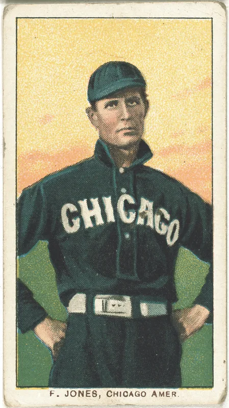 Front of Fielder Jones card, 1909 T206 White Borders, catalog no. 2400