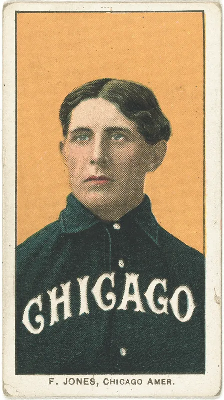 Front of Fielder Jones card, 1909 T206 White Borders, catalog no. 2408
