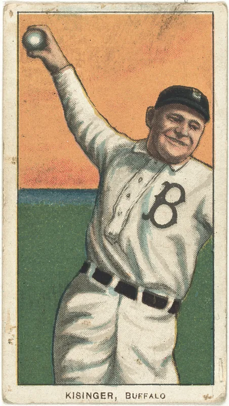 Front of Rube Kisinger card, 1909 T206 White Borders, catalog no. 2554