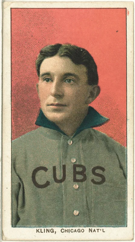 Front of Johnny Kling card, 1909 T206 White Borders, catalog no. 2588