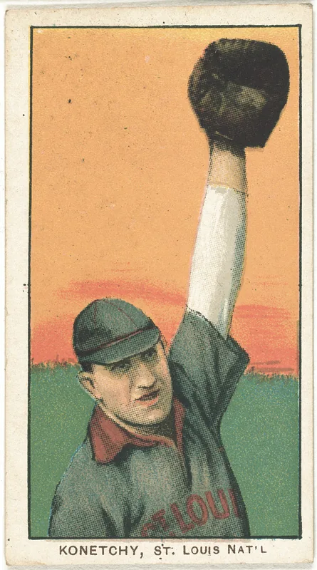 Front of Ed Konetchy card, 1909 T206 White Borders, catalog no. 2631