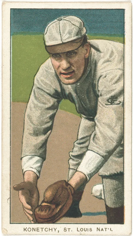 Front of Ed Konetchy card, 1909 T206 White Borders, catalog no. 2652