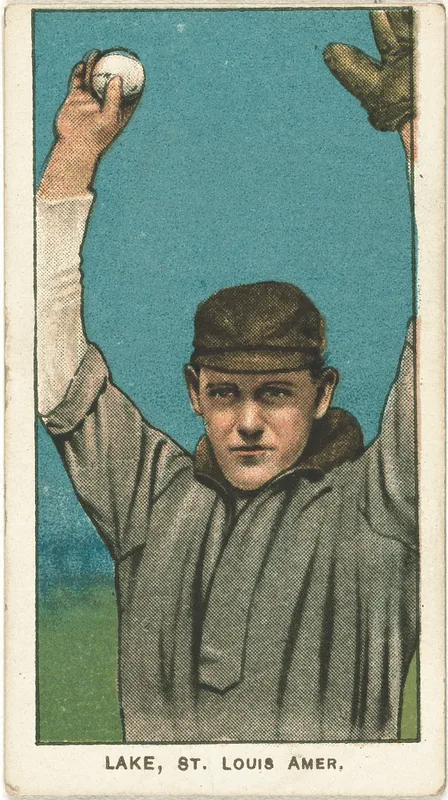 Front of Joe Lake card, 1909 T206 White Borders, catalog no. 2762