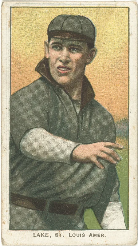 Front of Joe Lake card, 1909 T206 White Borders, catalog no. 2772