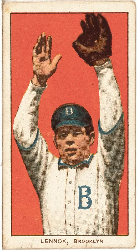 Front of Ed Lennox card, 1909 T206 White Borders, catalog no. 2890