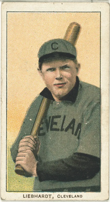 Front of Glenn Liebhardt card, 1909 T206 White Borders, catalog no. 2902