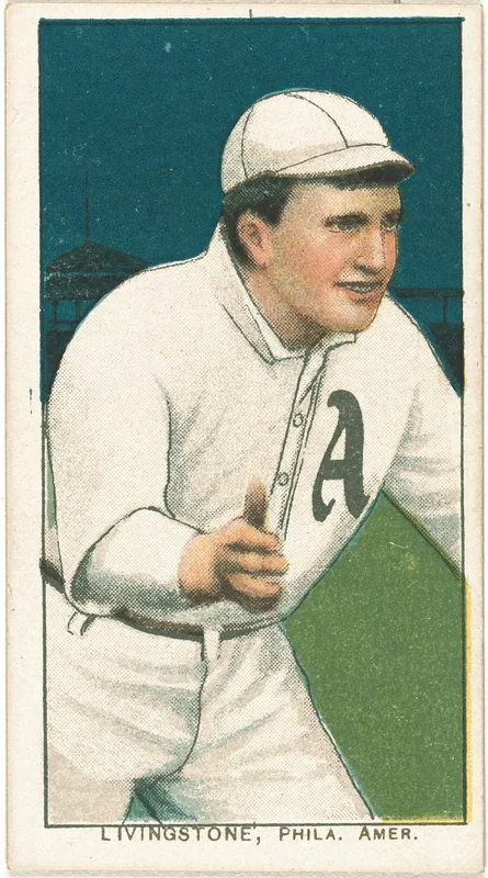 Front of Paddy Livingston card, 1909 T206 White Borders, catalog no. 2920