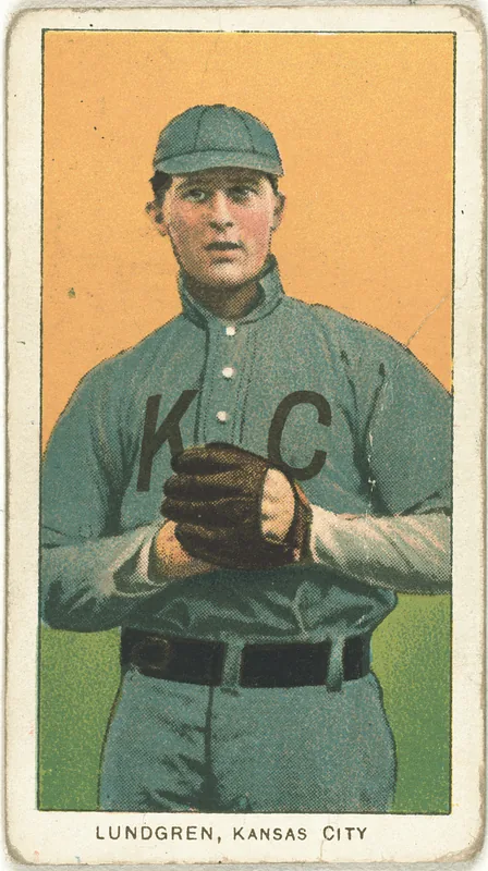 Front of Carl Lundgren card, 1909 T206 White Borders, catalog no. 2962