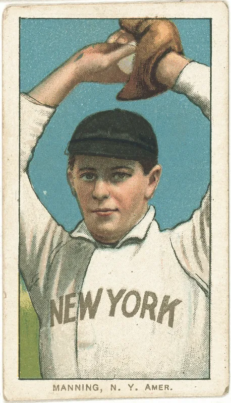 Front of Rube Manning card, 1909 T206 White Borders, catalog no. 3045