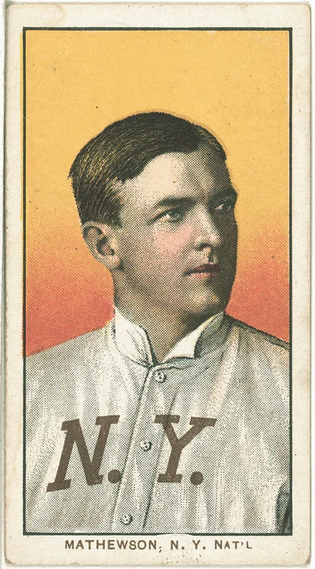 Front of Christy Mathewson card, 1909 T206 White Borders, catalog no. 3117