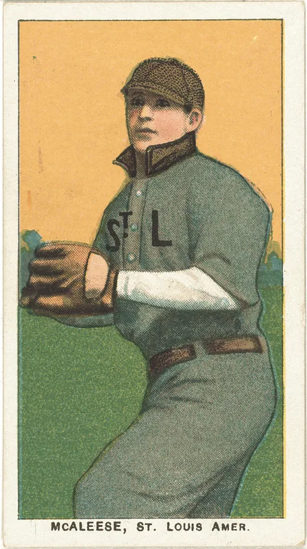 Front of John McAleese card, 1909 T206 White Borders, catalog no. 3145