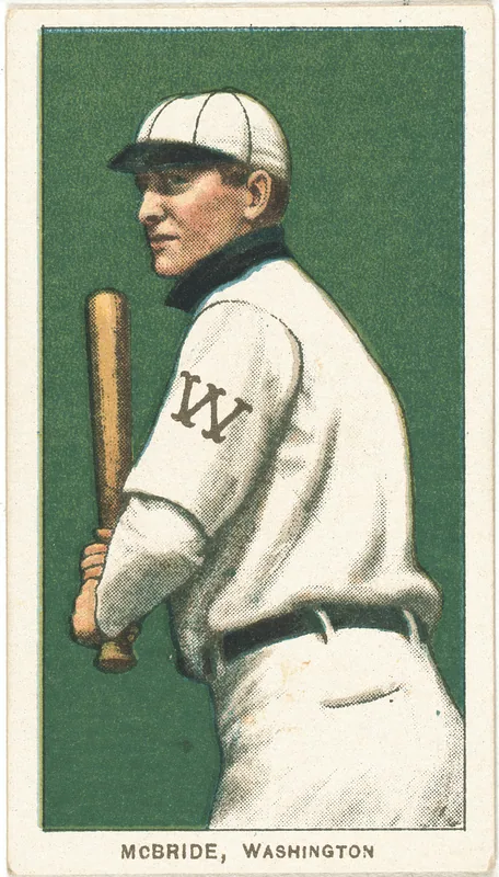 Front of George McBride card, 1909 T206 White Borders, catalog no. 3154
