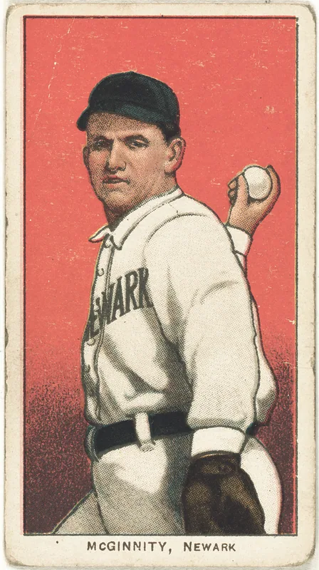 Front of Joe McGinnity card, 1909 T206 White Borders, catalog no. 3197