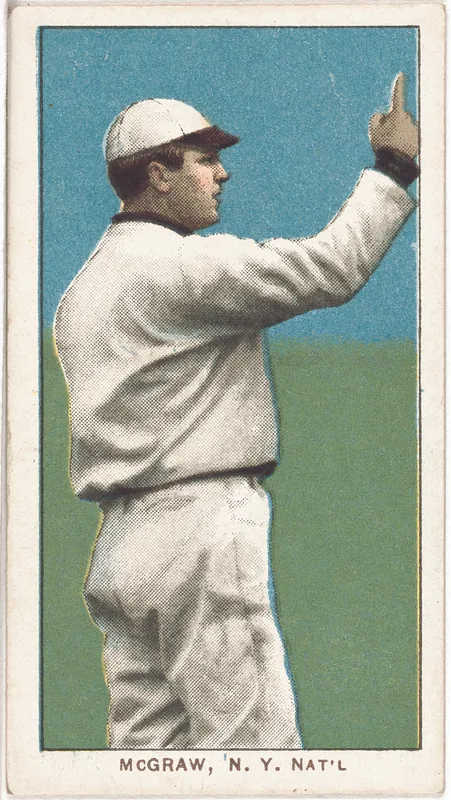 Front of John McGraw card, 1909 T206 White Borders, catalog no. 3220