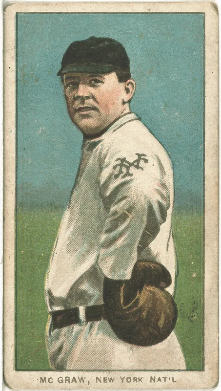 Front of John McGraw card, 1909 T206 White Borders, catalog no. 3229