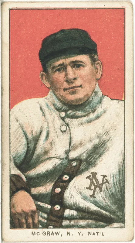 Front of John McGraw card, 1909 T206 White Borders, catalog no. 3256