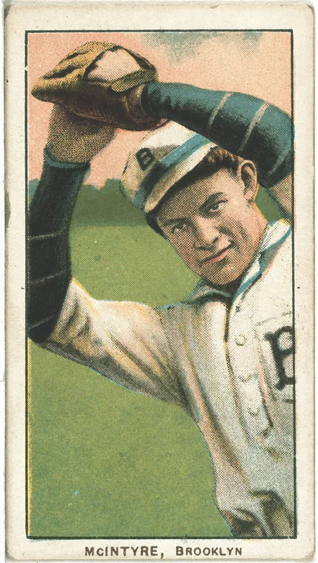 Front of Harry McIntire card, 1909 T206 White Borders, catalog no. 3282