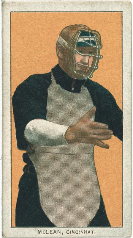 Front of Larry McLean card, 1909 T206 White Borders, catalog no. 3296