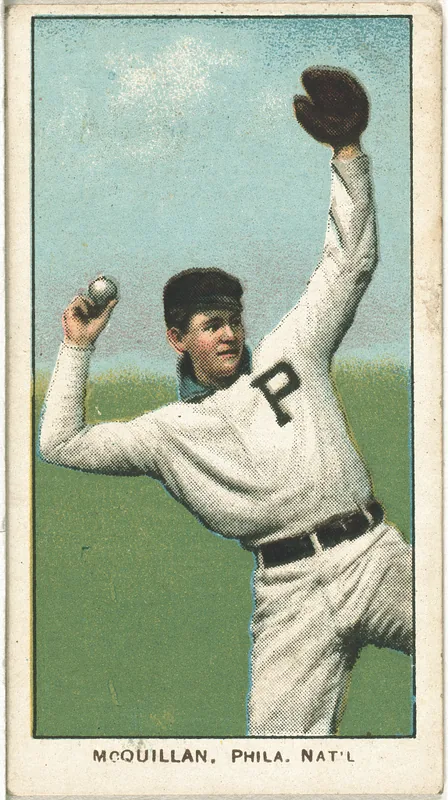 Front of George McQuillan card, 1909 T206 White Borders, catalog no. 3307