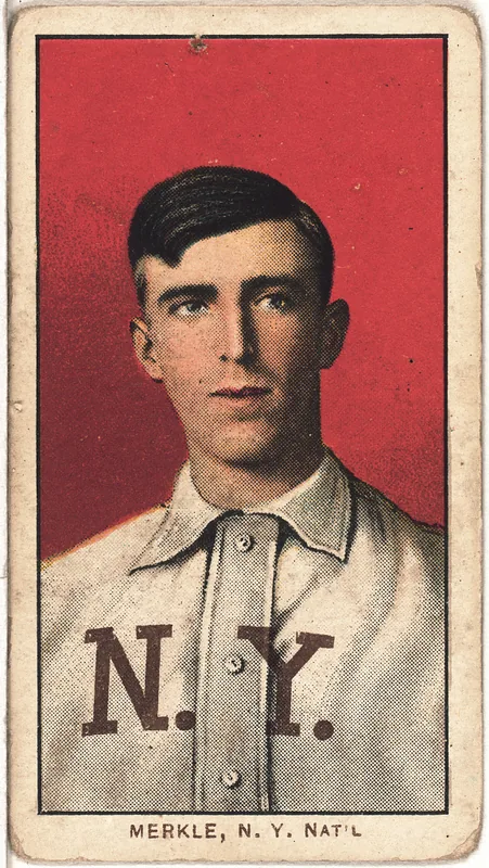 Front of Fred Merkle card, 1909 T206 White Borders, catalog no. 3334