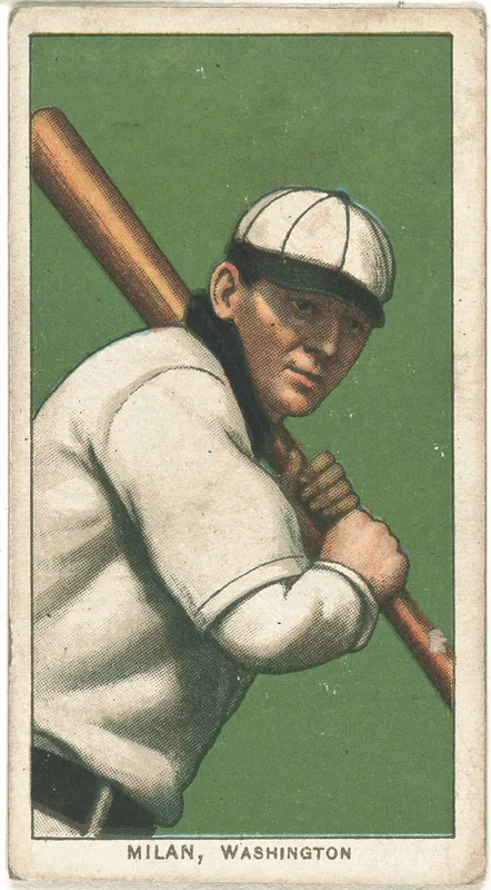 Front of Clyde Milan card, 1909 T206 White Borders, catalog no. 3393