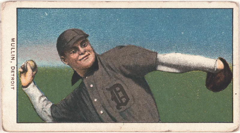 Front of George Mullin card, 1909 T206 White Borders, catalog no. 3488