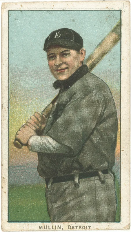 Front of George Mullin card, 1909 T206 White Borders, catalog no. 3494