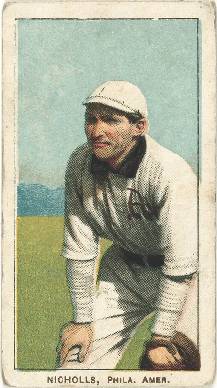 Front of Simon Nicholls card, 1909 T206 White Borders, catalog no. 3594