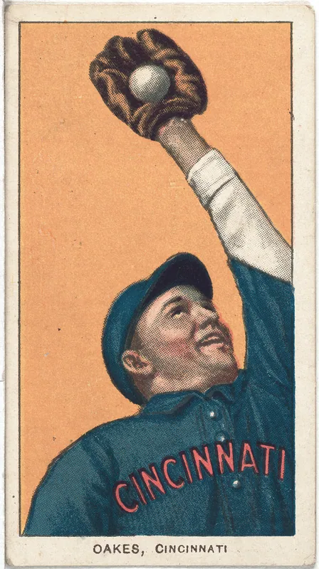 Front of Rebel Oakes card, 1909 T206 White Borders, catalog no. 3626