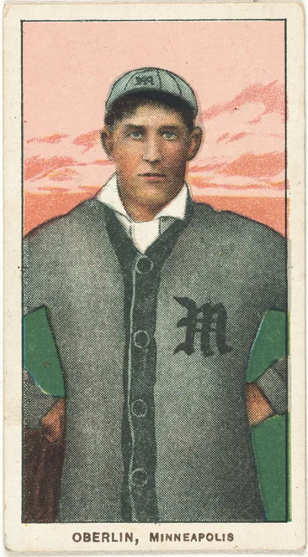 Front of Frank Oberlin card, 1909 T206 White Borders, catalog no. 3635