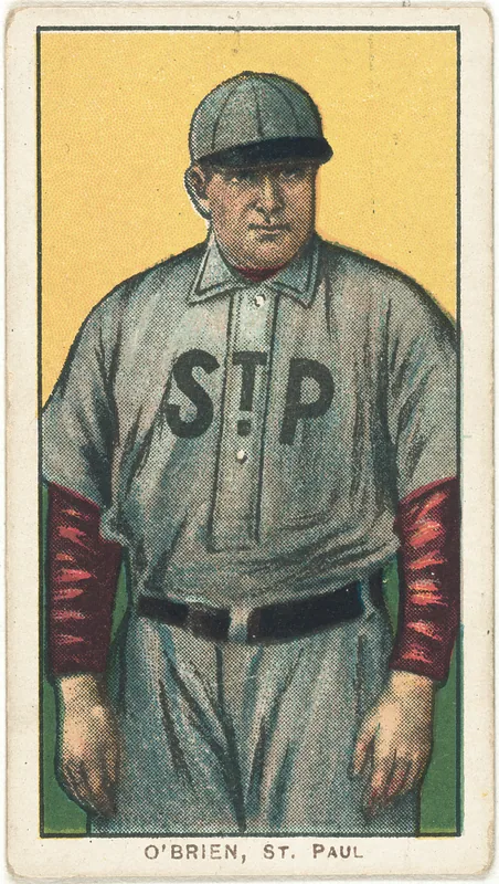Front of Peter O'Brien card, 1909 T206 White Borders, catalog no. 3643