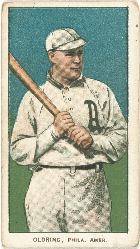 Front of Rube Oldring card, 1909 T206 White Borders, catalog no. 3657