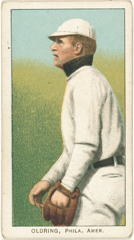 Front of Rube Oldring card, 1909 T206 White Borders, catalog no. 3671