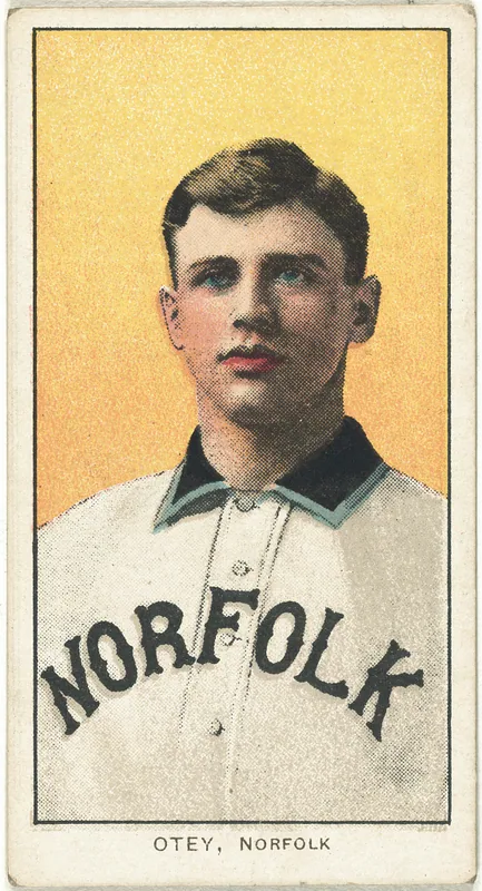 Front of William Otey card, 1909 T206 White Borders, catalog no. 3717