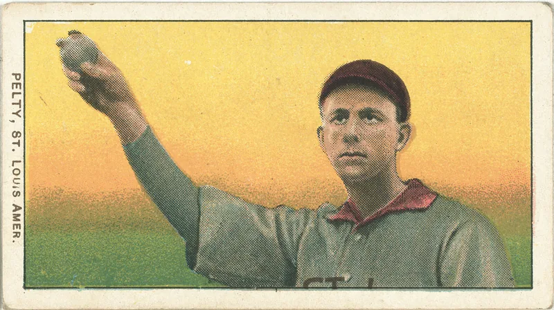Front of Barney Pelty card, 1909 T206 White Borders, catalog no. 3824