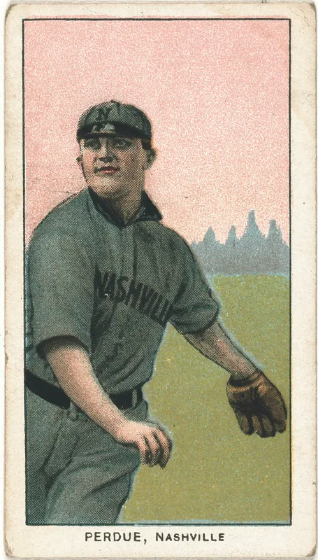 Front of Hub Perdue card, 1909 T206 White Borders, catalog no. 3842