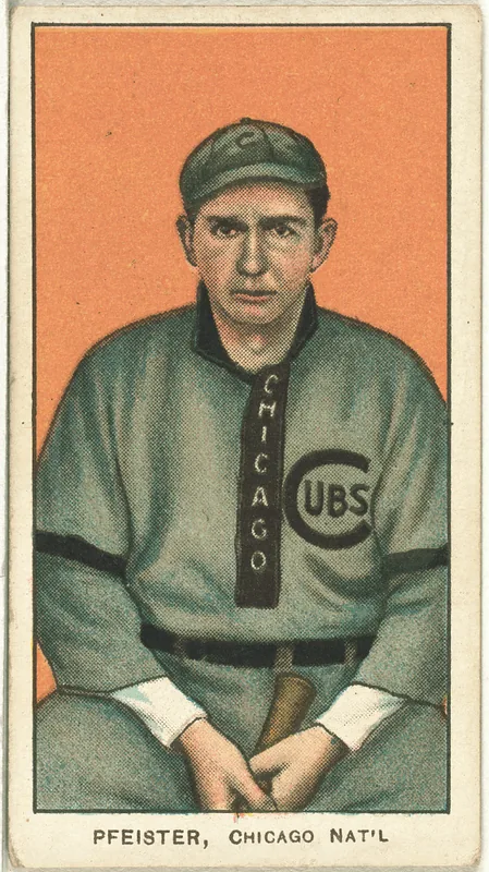 Front of Jack Pfiester card, 1909 T206 White Borders, catalog no. 3880