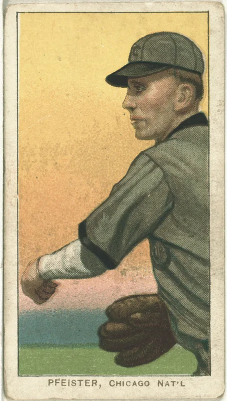 Front of Jack Pfiester card, 1909 T206 White Borders, catalog no. 3886